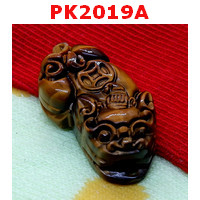 PK2019A : ปี่เซียะหินไทเกอร์อายสีเหลืองน้ำตาล เดี่ยว