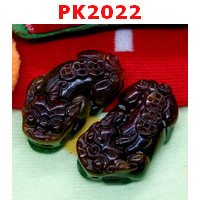 PK2022 : ปี่เซียะคู่ หยกเขียวน้ำตาล