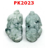 PK2023 : ปี่เซียะหยกคู่ตั้งโต๊ะ แบบหมอบ