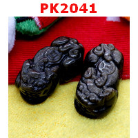 PK2041 : ปี่เซียะหินโกลเด้นอ๊อบซิเดียน คู่