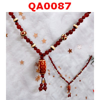 QA0087 : สร้อยคอหินทิเบต 5 ตา+หลายลาย
