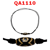 QA1110 : สร้อยคอหินดีซีไอ ลาย  3 ตาเขี้ยวเสือ