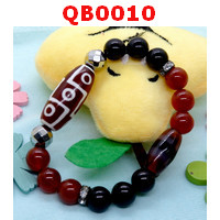 QB0010 : สร้อยข้อมือหินทิเบต 9 ตา+3 เส้น