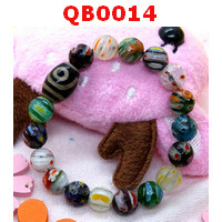 QB0014 : สร้อยข้อมือหินทิเบตลาย 2 ตา