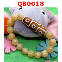 QB0018 : สร้อยข้อมือหินทิเบตลาย 9 ตา
