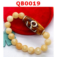 QB0019 : สร้อยข้อมือหินทิเบตลายผู้สูงศักดิ์