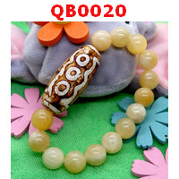 QB0020 : สร้อยข้อมือหินทิเบตลาย 5 ตา