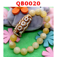 QB0020 : สร้อยข้อมือหินทิเบตลาย 5 ตา
