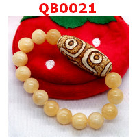 QB0021 : สร้อยข้อมือหินทิเบตลาย 3 ตา
