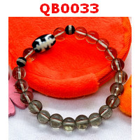 QB0033 : สร้อยข้อมือหินDZI ลายอายุยืน+หมอยา