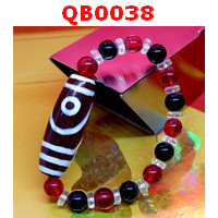 QB0038 : สร้อยข้อมือหินDZI 2 ตา