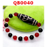 QB0040 : สร้อยข้อมือ หินดีซีไอ ลายดอกบัว
