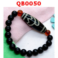 QB0050 : สร้อยข้อมือ หินดีซีไอ ลายดอกบัว
