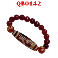 QB0142 : สร้อยข้อมือหินทิเบต  ลายหรูยี่