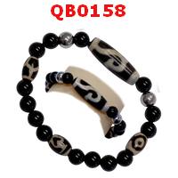สร้อยข้อมือหินทิเบต ลายปลา(กรีนธารา) ลายหินเก่า
