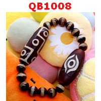 QB1008 : สร้อยข้อมือหินทิเบต 9 ตา+ตามังกร