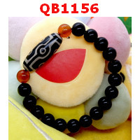 QB1156 : สร้อยข้อมือหิน DZI ลาย 7 ตา