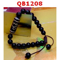 QB1208 : สร้อยข้อมือ DZI ลายดอกบัว