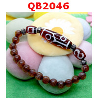 QB2046 : สร้อยข้อมือหินDZI 6 ตากระดองเต่า ตะขอ และ 1ตา