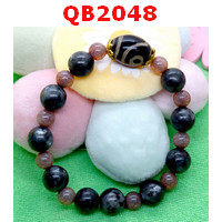 QB2048 : สร้อยข้อมือหินDZI 2 ตา