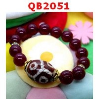 QB2051 : สร้อยข้อมือหินDZI 6 ตากระดองเต่า