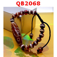 QB2068 : สร้อยข้อมือหินDZI 9 ตา หมอยา