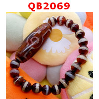 QB2069 : สร้อยข้อมือหินDZI 7 ตา หมอยา