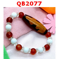 QB2077 : สร้อยข้อมือหินDZIเจ้าแม่กวนอิม 
