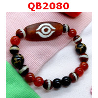 QB2080 : สร้อยข้อมือหินDZI ตามังกร