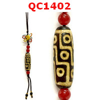 QC1402 : หินทิเบตแขวนมือถือ ลาย 12 ตา