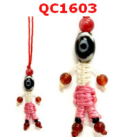QC1603 : หินทิเบตแขวนมือถือ ลาย 3 ตา