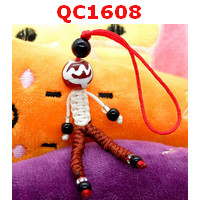 QC1608 : หินทิเบตแขวนมือถือ ลายดอกบัว