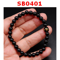 SB0401 : สร้อยข้อมืออะเกตดำ 30 เม็ด