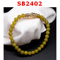 SB2402 : สร้อยข้อมือหินพรีไน้ท์+ปี่เซียะสีทอง