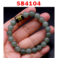 สร้อยช้อมือหยกเขียวเทา+คาถาทิเบต สร้อยช้อมือหยกเขียวเทา ขนาด 10 มม. ร้อยกับหินคาถาทิเบต
