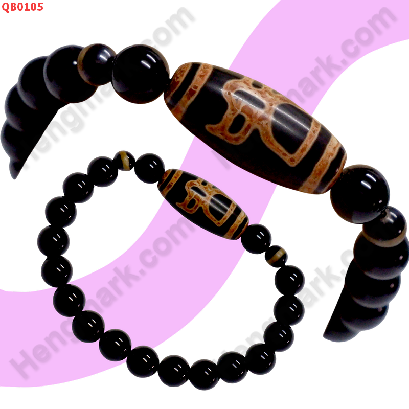 QB0105 สร้อยข้อมือหินDZI ลายไฉ่ซิงเอี๊ย ราคา 299 บาท http://hengmark.com/view_product/QB0105.htm