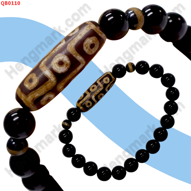 QB0110 สร้อยข้อมือหินDZI ลาย 9 ตา ราคา 299 บาท http://hengmark.com/view_product/QB0110.htm