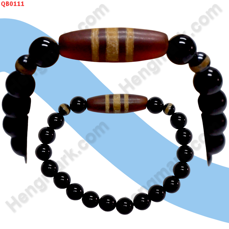 QB0111 สร้อยข้อมือหินDZI ลาย 3 เส้น ราคา 299 บาท http://hengmark.com/view_product/QB0111.htm