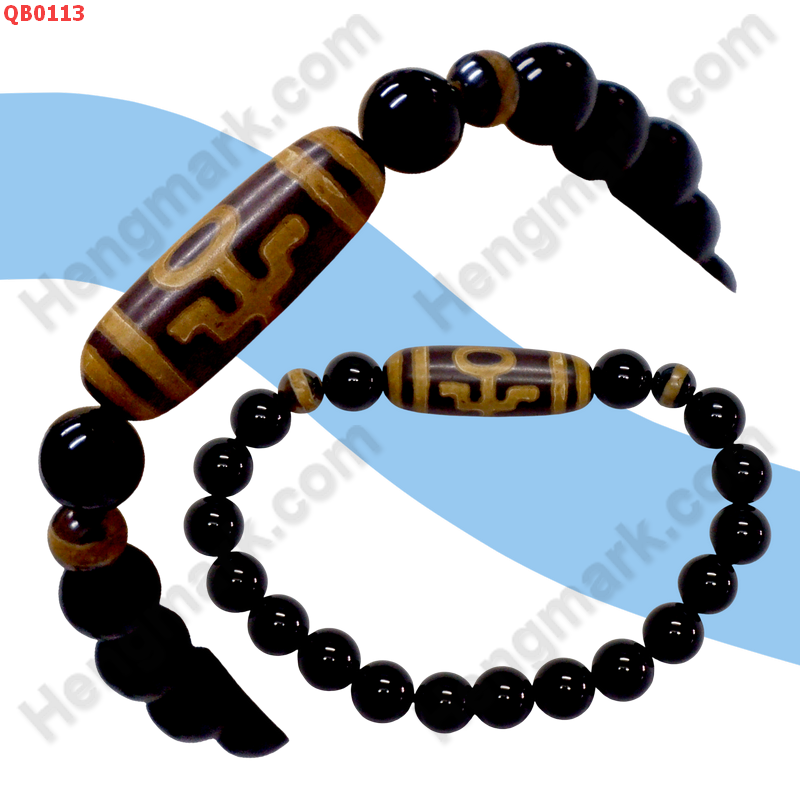 QB0113 สร้อยข้อมือหินDZI ลายผู้สูงศักดิ์ ราคา 299 บาท http://hengmark.com/view_product/QB0113.htm