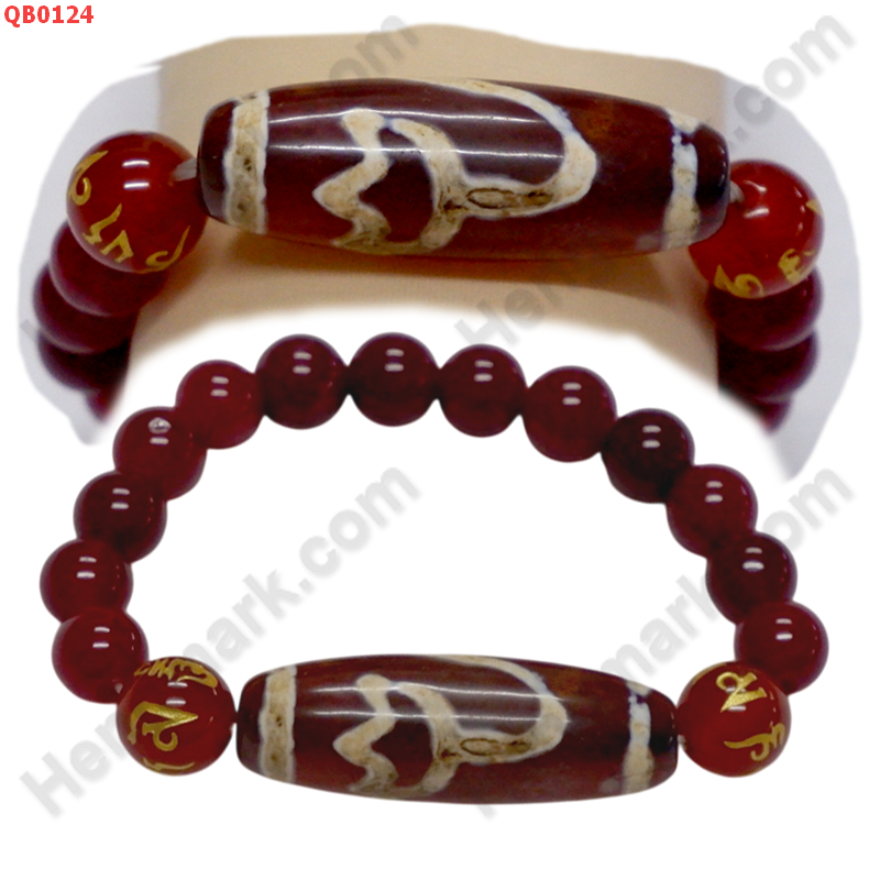 QB0124 สร้อยข้อมือหินทิเบต  ลายดอกบัว ราคา 599 บาท http://hengmark.com/view_product/QB0124.htm