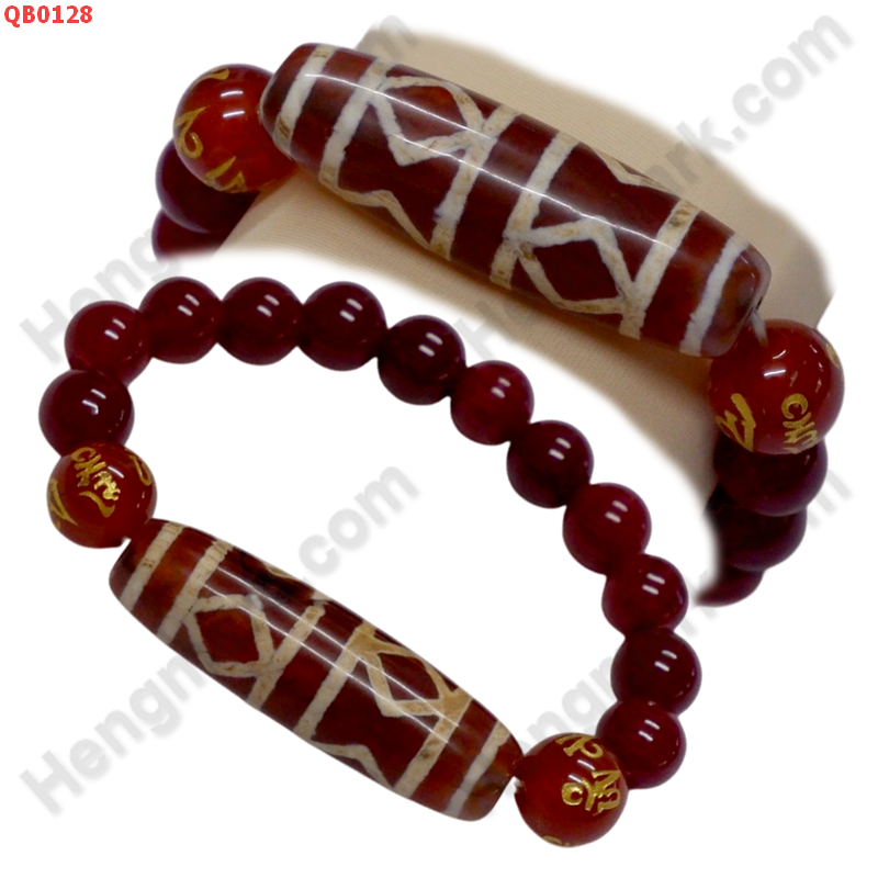 QB0128 สร้อยข้อมือหินทิเบต  ลายวัชระ(คทาทอง) ราคา 599 บาท http://hengmark.com/view_product/QB0128.htm