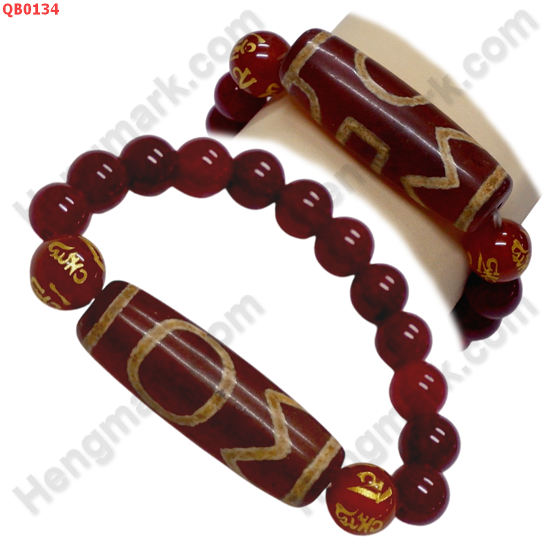 QB0134 สร้อยข้อมือหินทิเบต  ลาย 1 ตา ฟ้าดินภูเขา ราคา 599 บาท http://hengmark.com/view_product/QB0134.htm