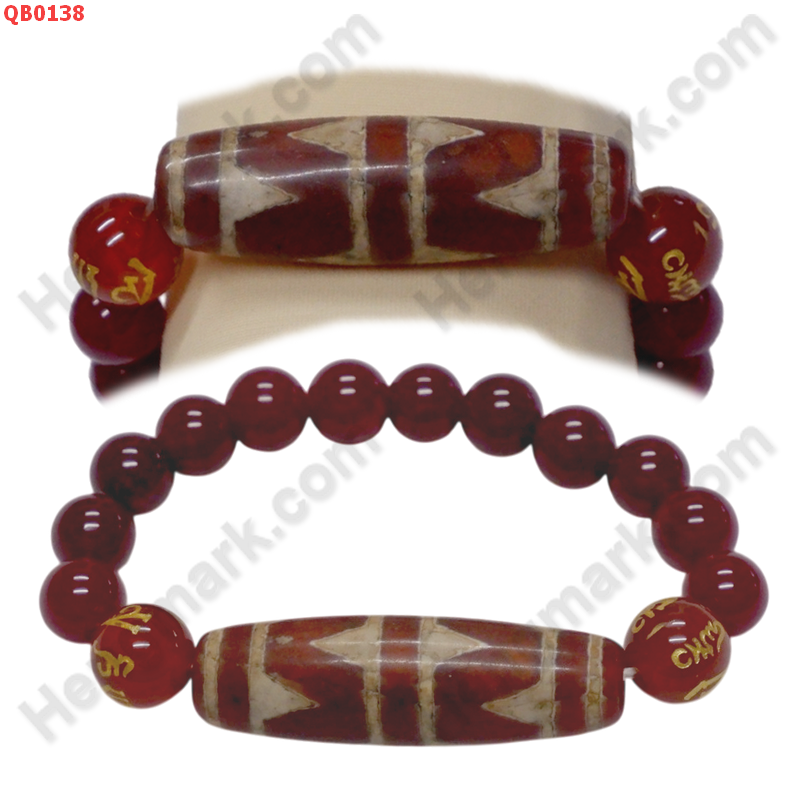 QB0138 สร้อยข้อมือหินทิเบต  ลายเขี้ยวเสือคู่ ราคา 599 บาท http://hengmark.com/view_product/QB0138.htm