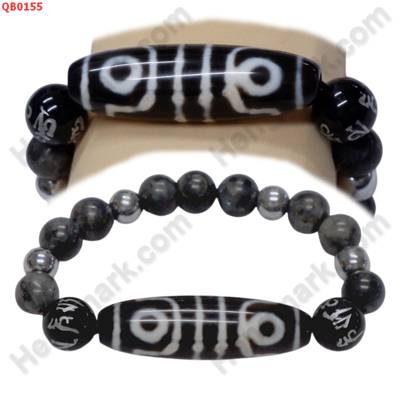 QB0155 สร้อยข้อมือหินทิเบต  ลาย 4 ตา เขี้ยวเสือ+คาถาทิเบต ราคา 799 บาท http://hengmark.com/view_product/QB0155.htm
