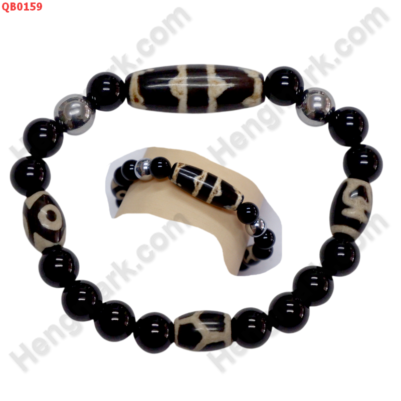 QB0159 สร้อยข้อมือหินทิเบต ลายเขี้ยวเสือคู่ ลายหินเก่า ราคา 499 บาท http://hengmark.com/view_product/QB0159.htm
