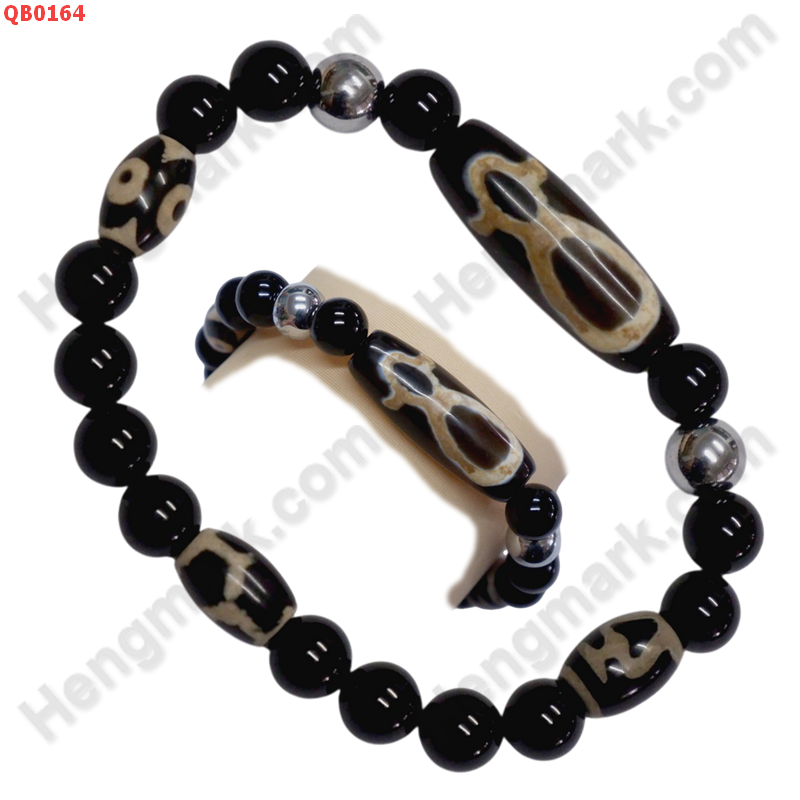 QB0164 สร้อยข้อมือหินทิเบต ลายไฉ่ซิงเอี๊ย  ลายหินเก่า ราคา 499 บาท http://hengmark.com/view_product/QB0164.htm