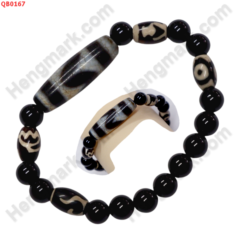 QB0167 สร้อยข้อมือหินทิเบต ลายเขี้ยวเสือ ลายหินเก่า ราคา 499 บาท http://hengmark.com/view_product/QB0167.htm