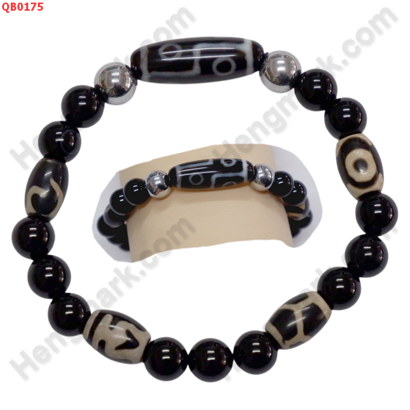 QB0175 สร้อยข้อมือหินทิเบต ลาย 6 ตา ลายลึก ราคา 479 บาท http://hengmark.com/view_product/QB0175.htm